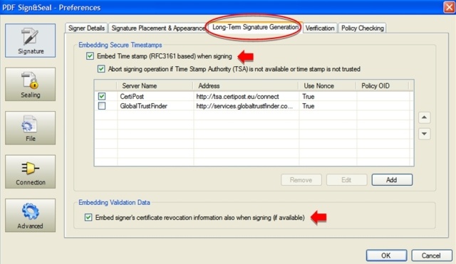 Configuring PAdES Part 2 Signatures in PDF Sign&Seal